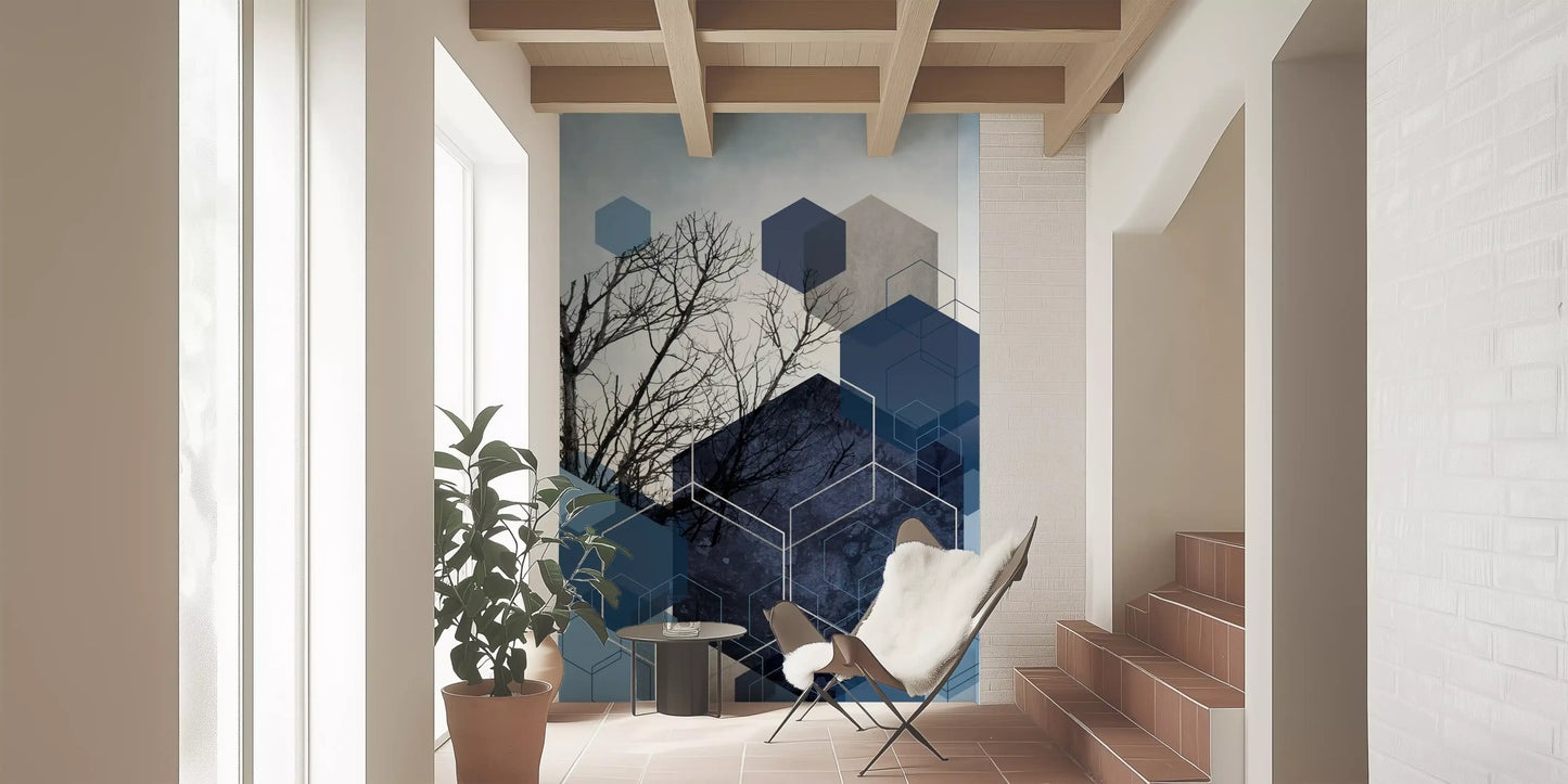 Geometric Sky Embrace Wall Mural
