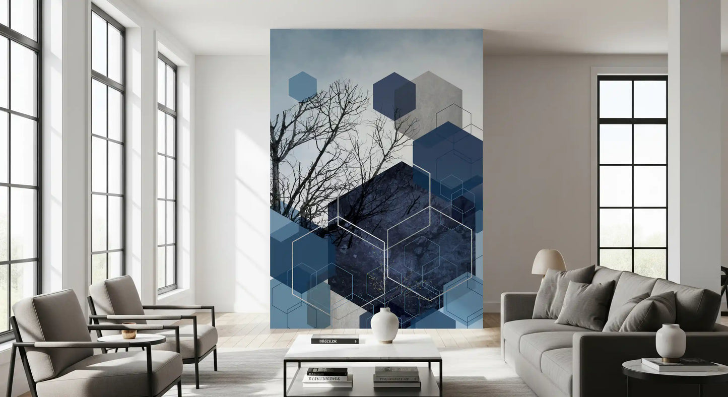 Geometric Sky Embrace Wall Mural