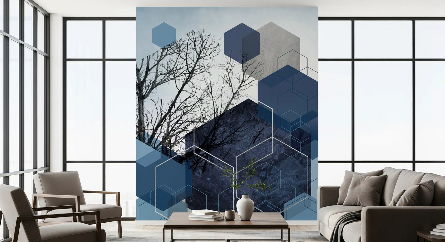 Geometric Sky Embrace Wall Mural