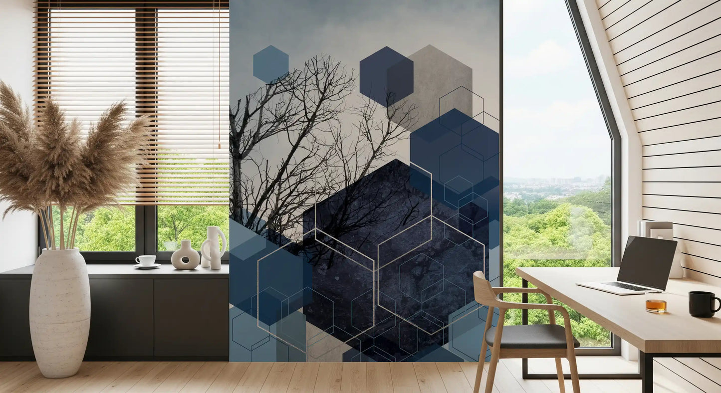 Geometric Sky Embrace Wall Mural