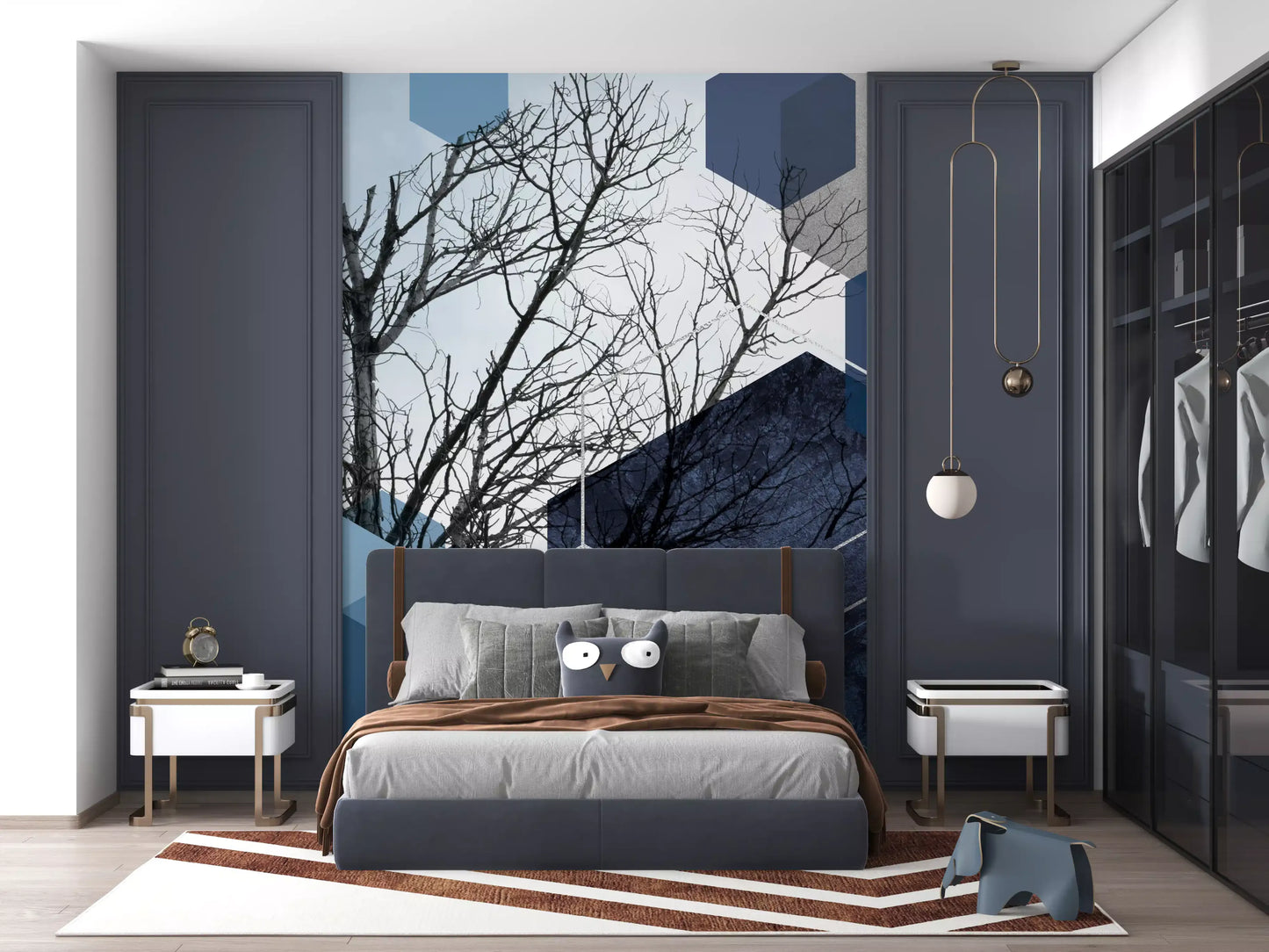Geometric Sky Embrace Wall Mural