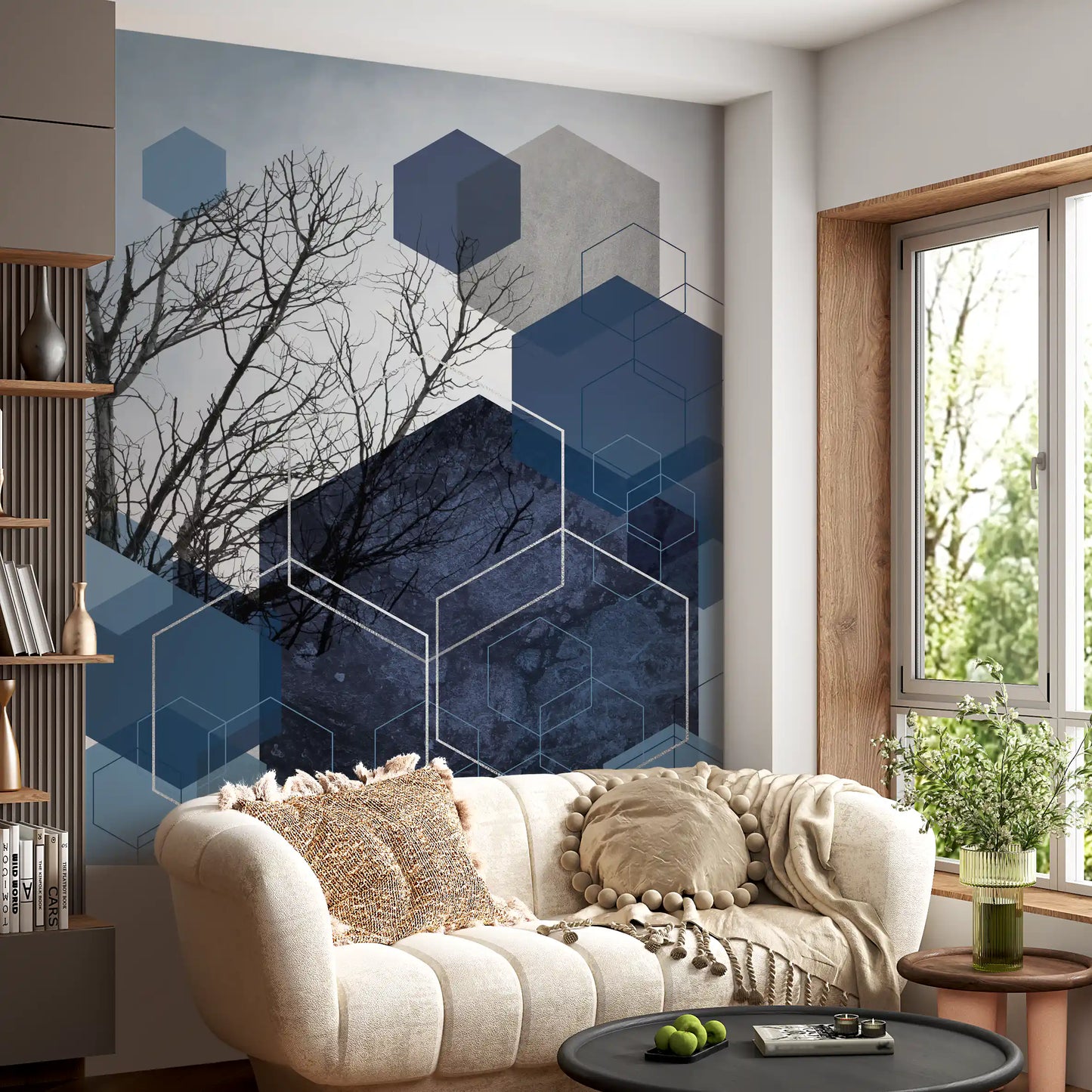 Geometric Sky Embrace Wall Mural