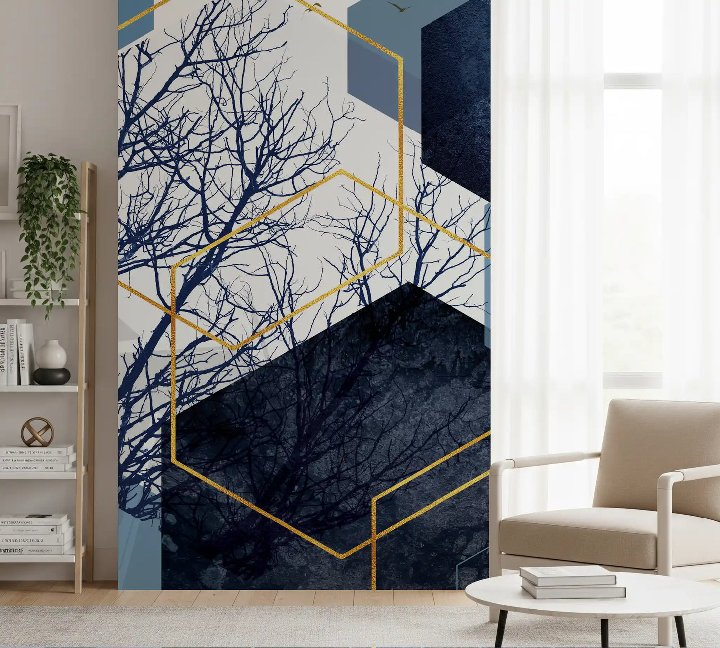 Azure Geometry Wall Mural