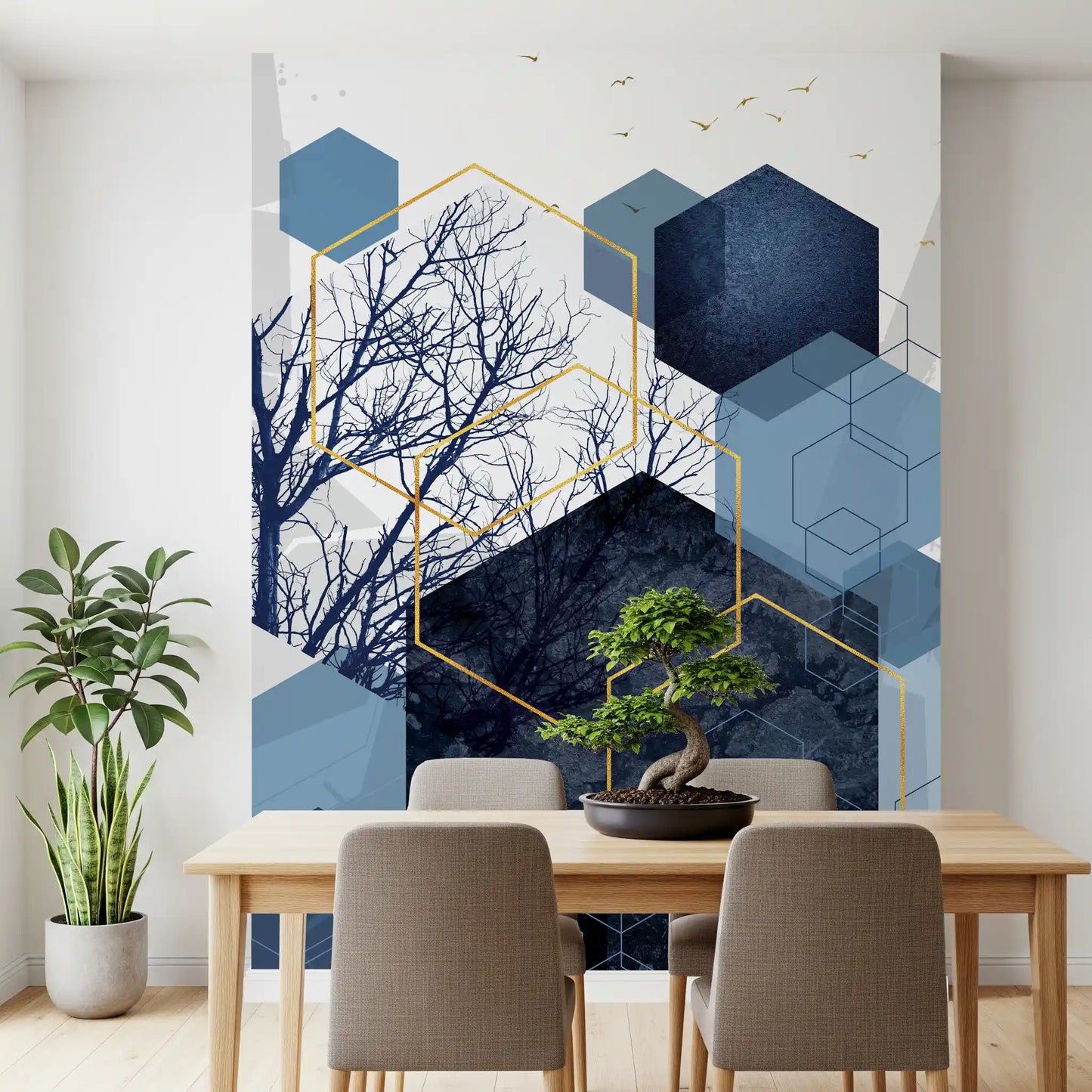 Azure Geometry Wall Mural