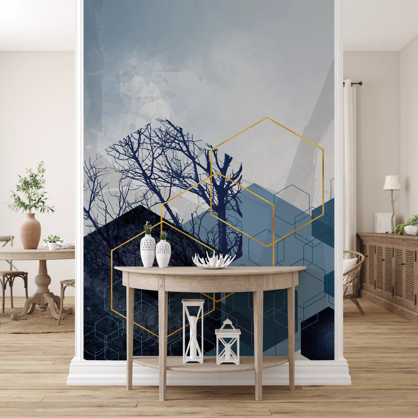 Geometric Forest Glimmer 2 Wall Mural