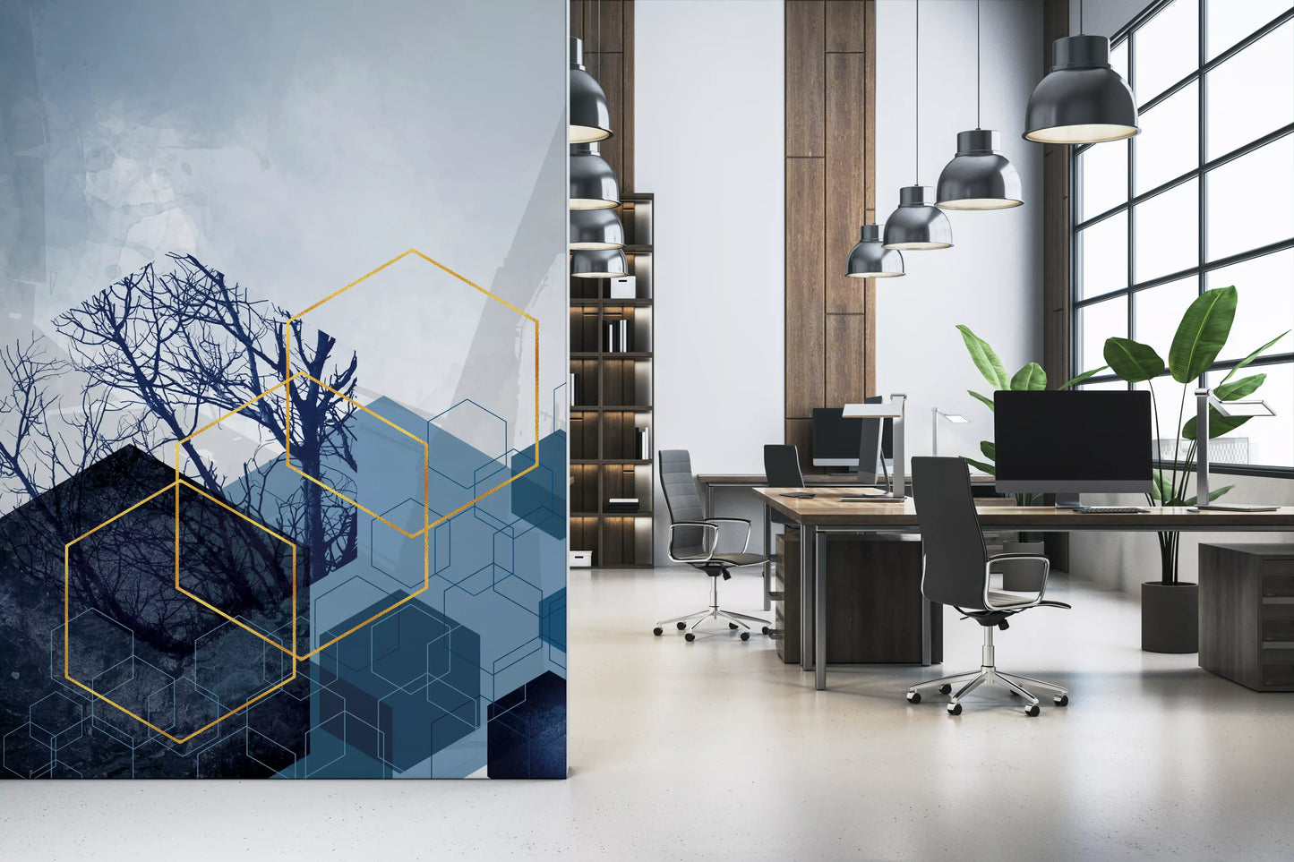 Geometric Forest Glimmer 2 Wall Mural