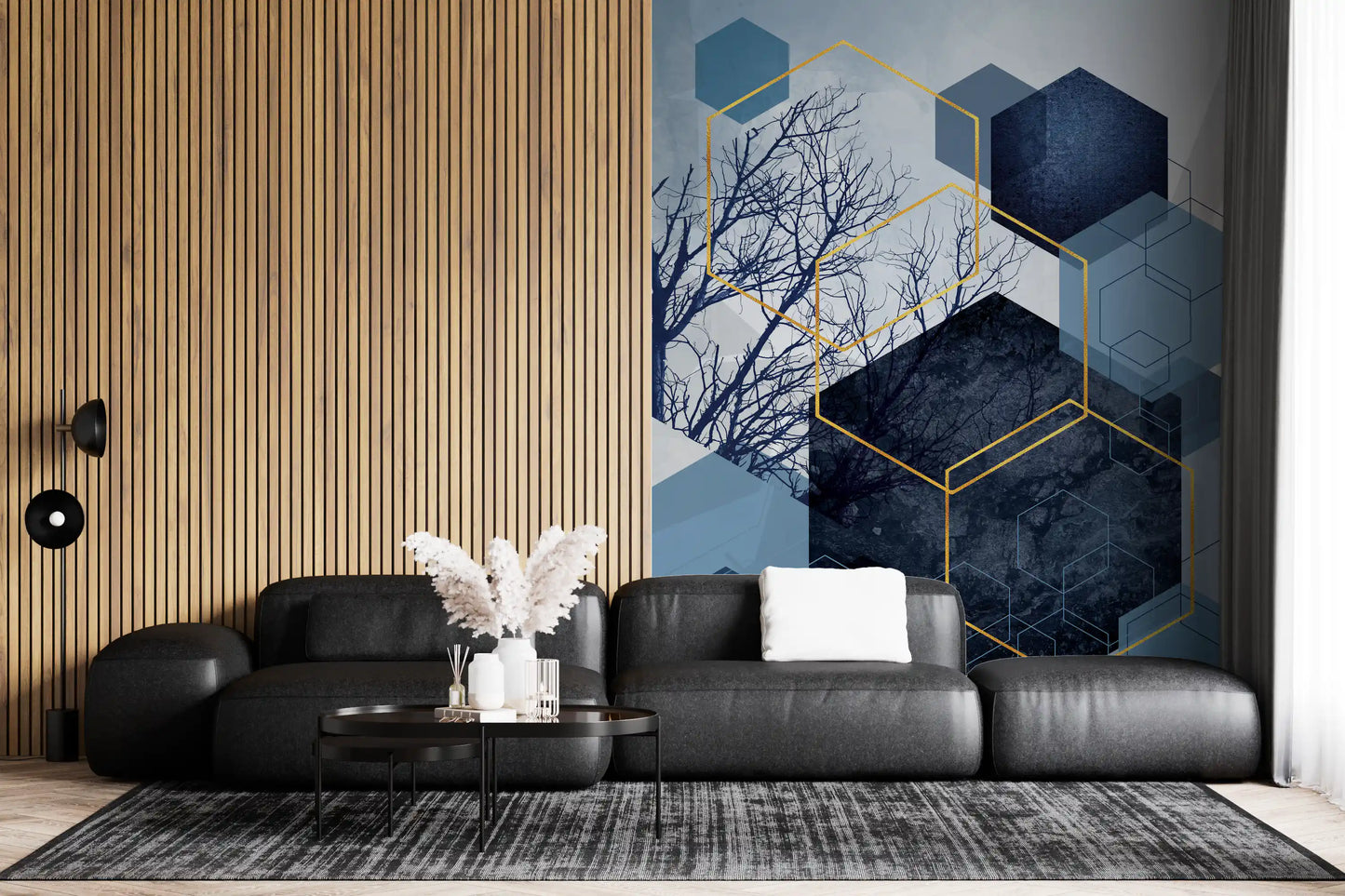 Geometric Forest Glimmer Wall Mural