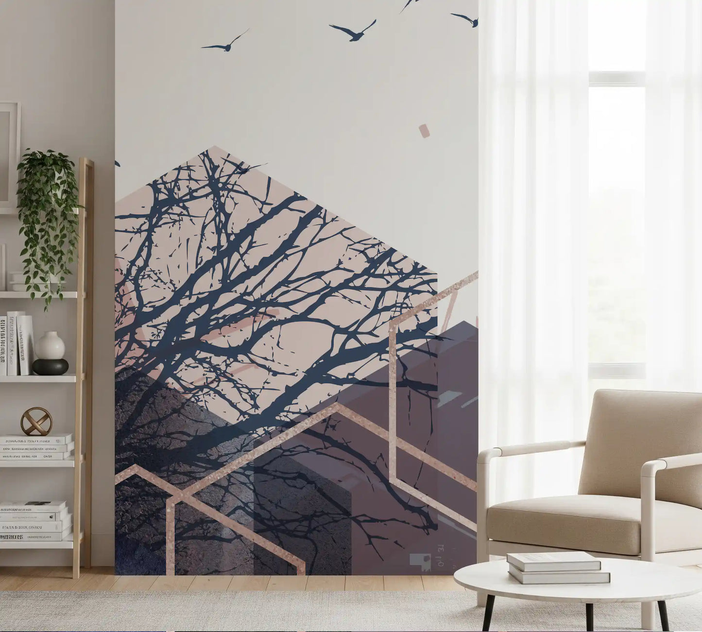 Geometric Forest Flight 2 Wall Mural