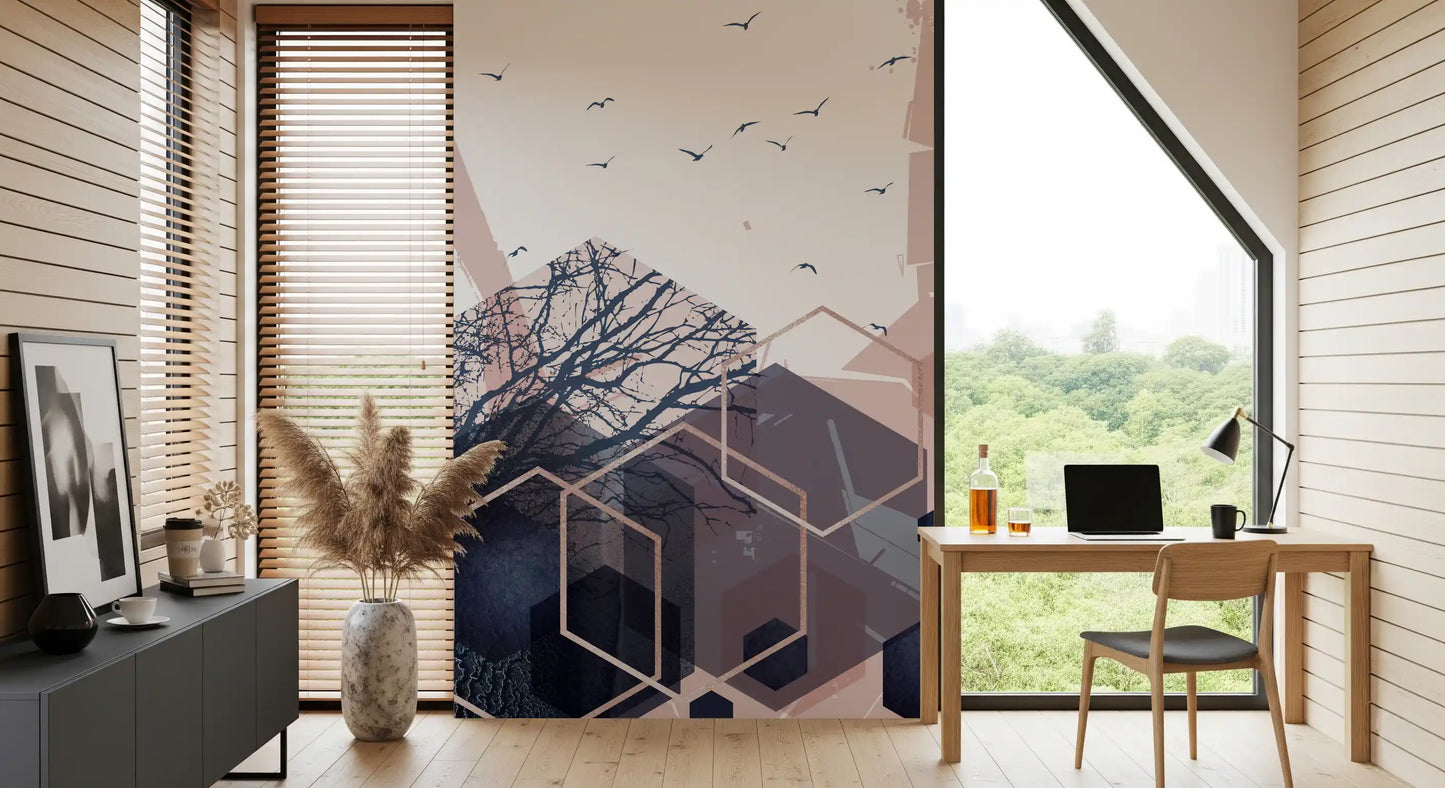 Geometric Forest Flight 2 Wall Mural