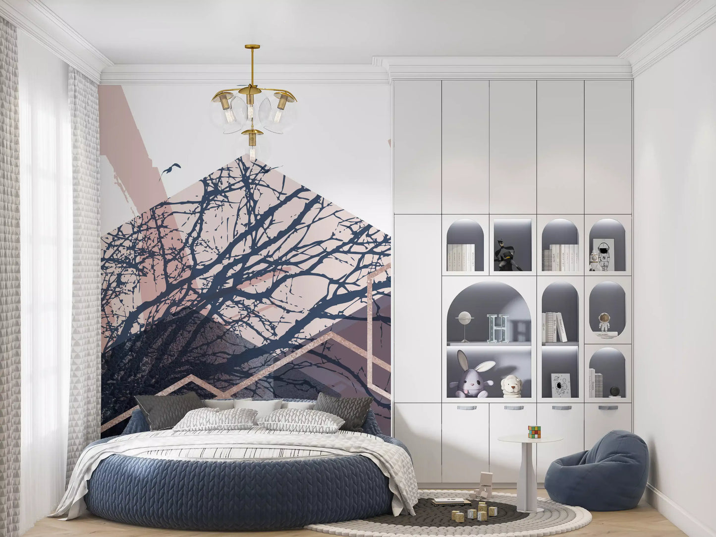 Geometric Forest Flight 2 Wall Mural