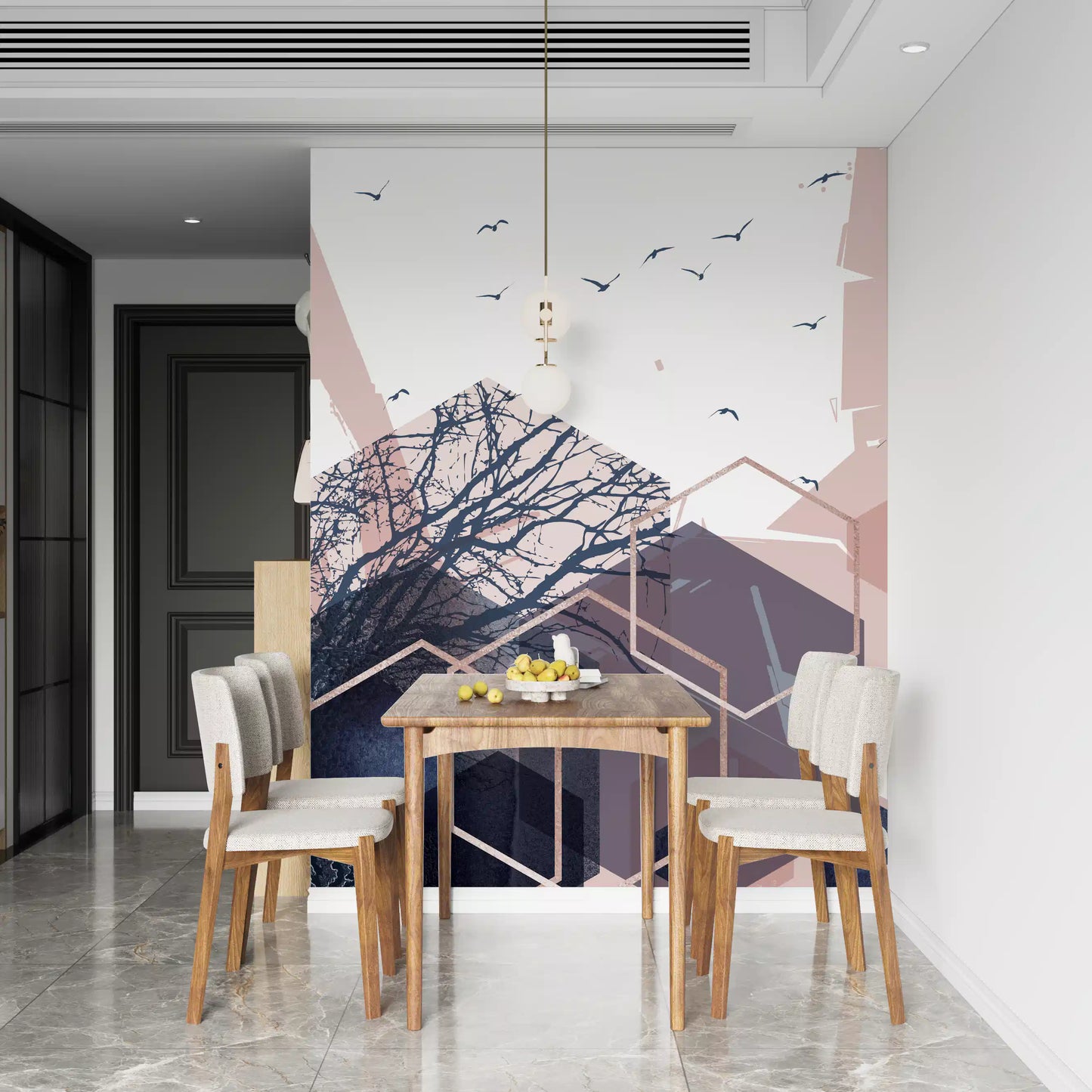 Geometric Forest Flight 2 Wall Mural