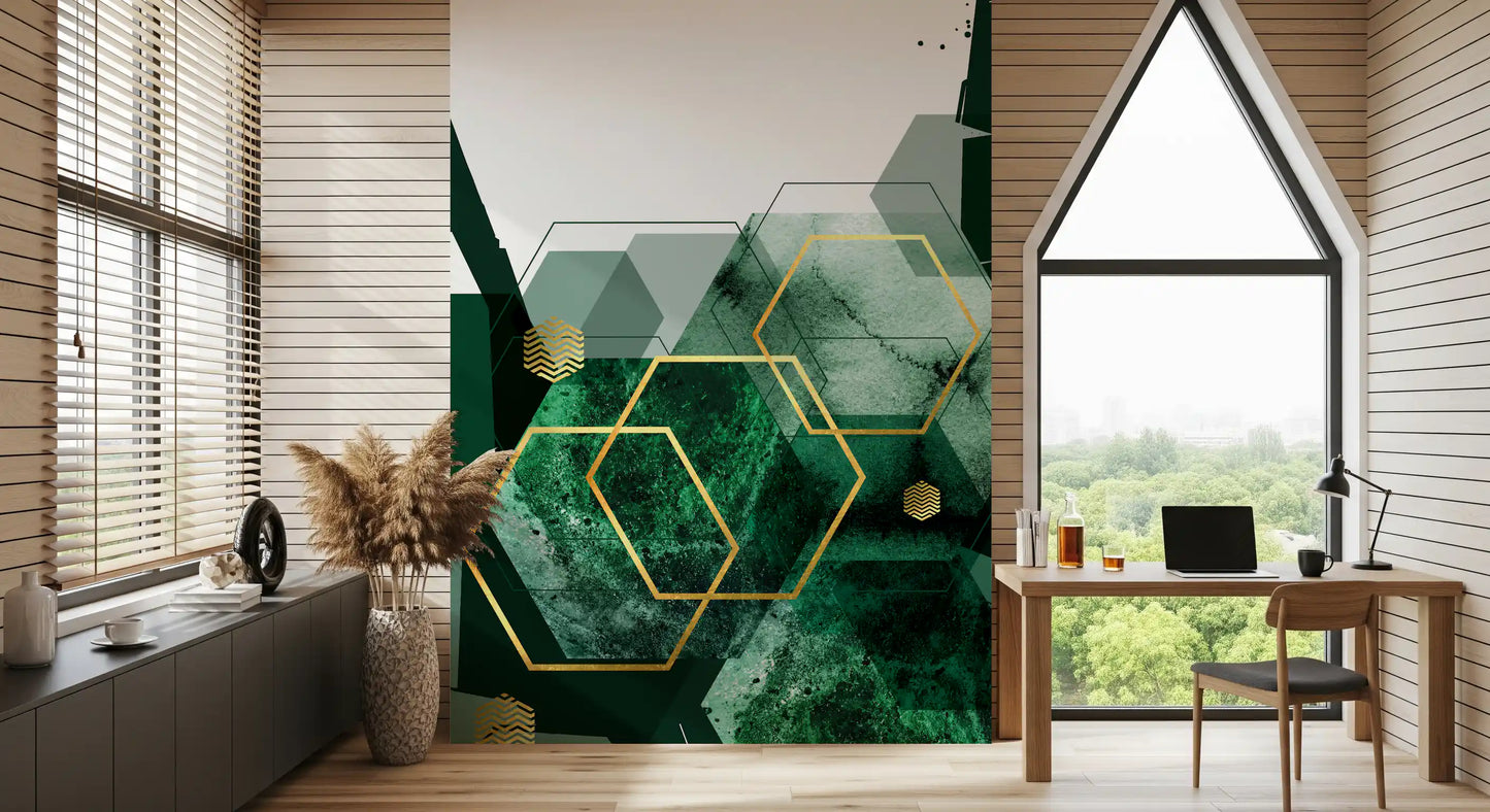 Verdant Hexagon Glamour 2 Wall Mural
