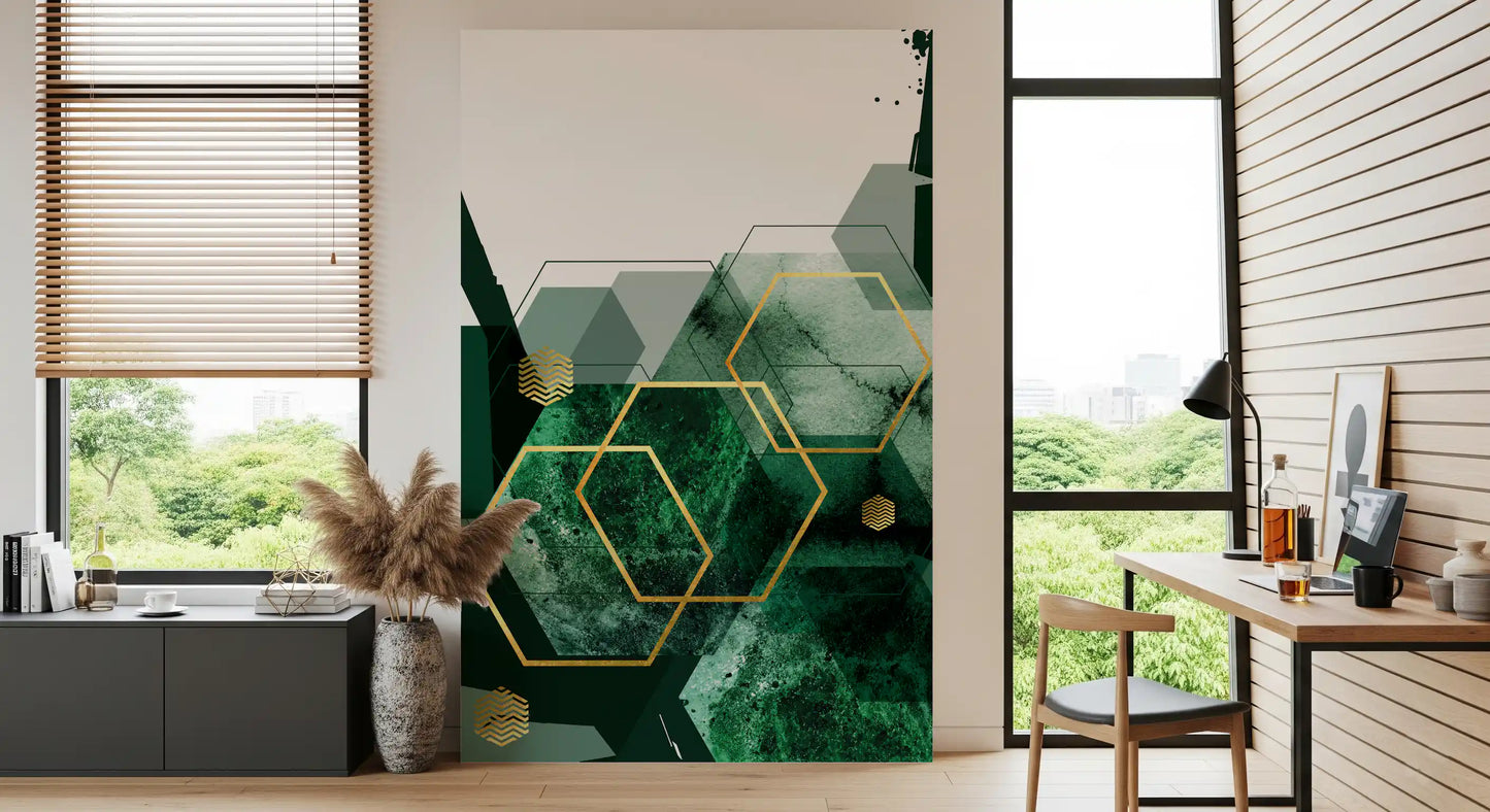 Verdant Hexagon Glamour 2 Wall Mural
