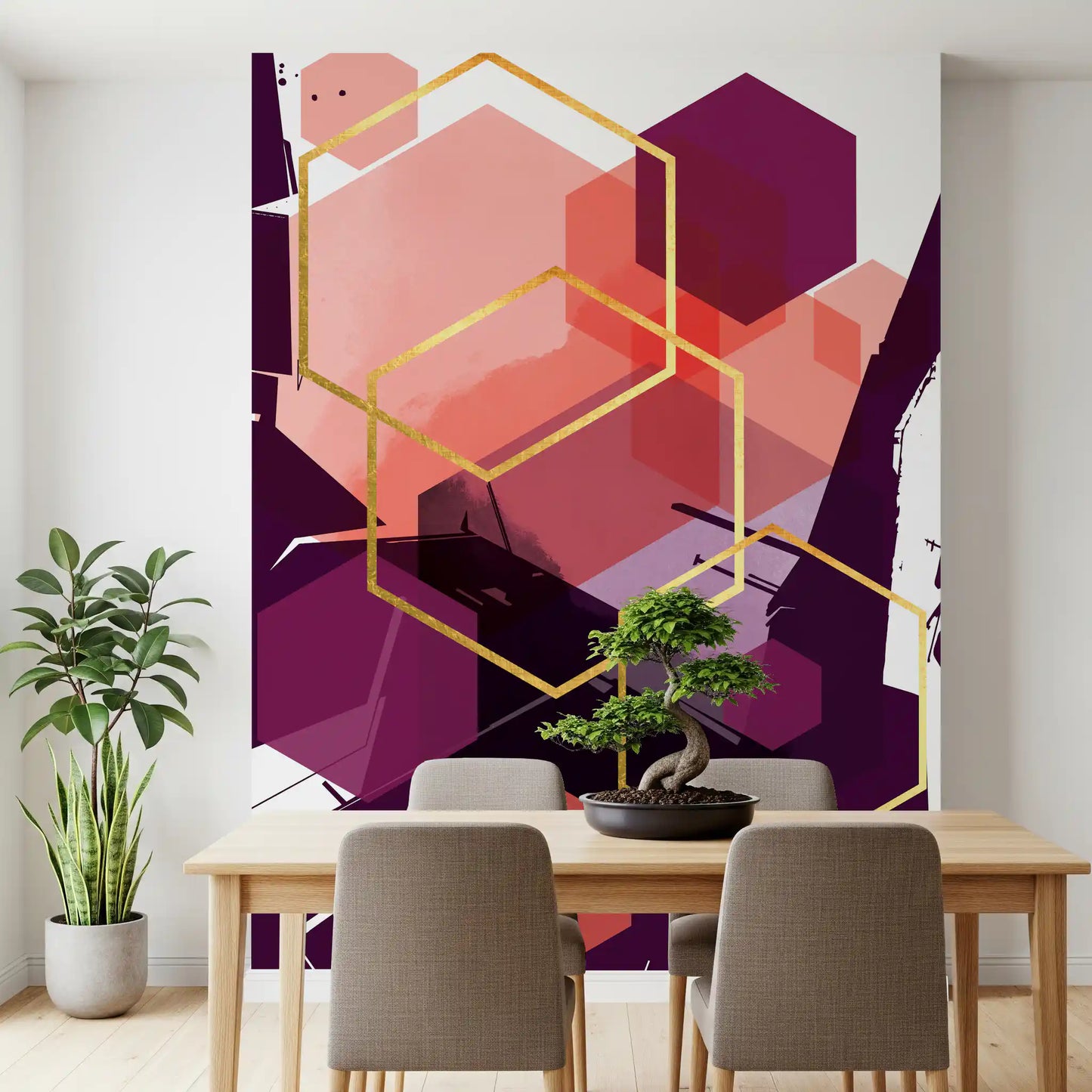 Bold Geometric Flow Wall Mural