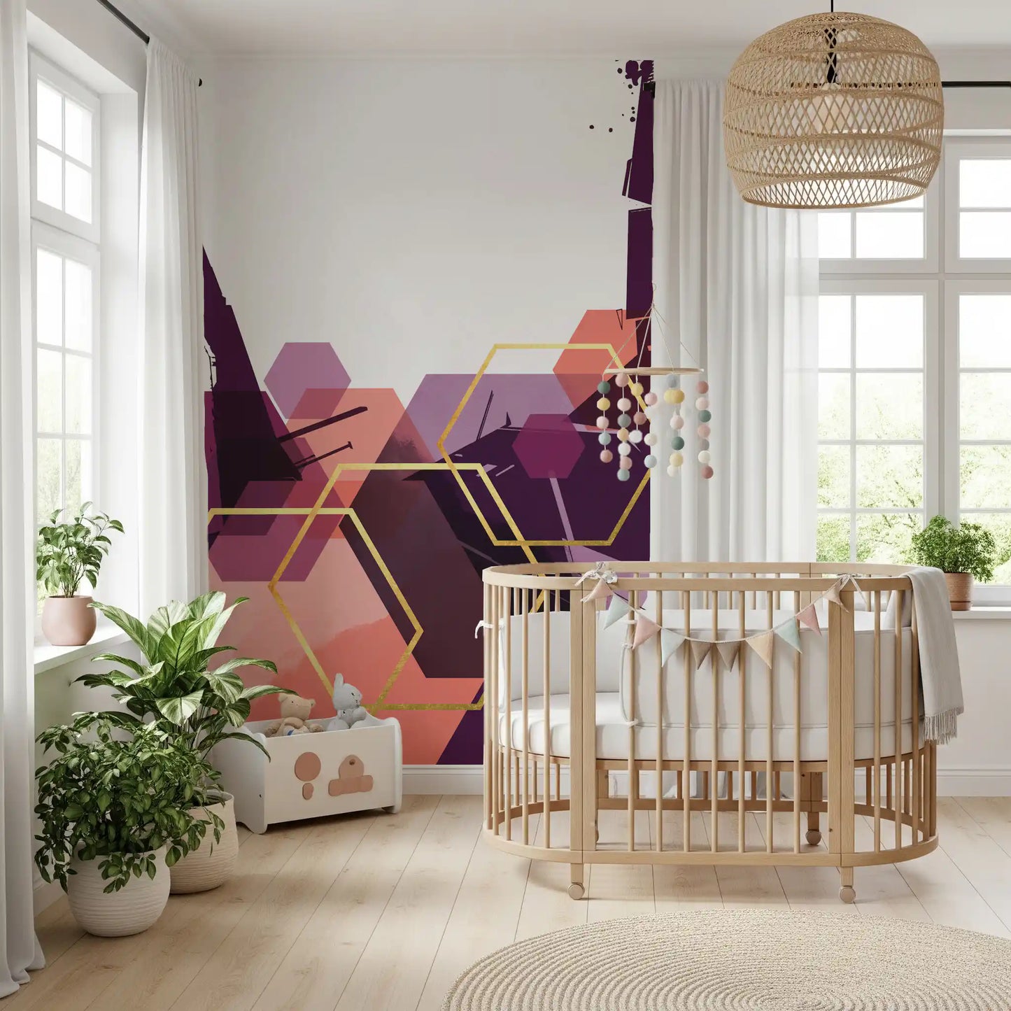 Bold Geometric Flow 2 Wall Mural
