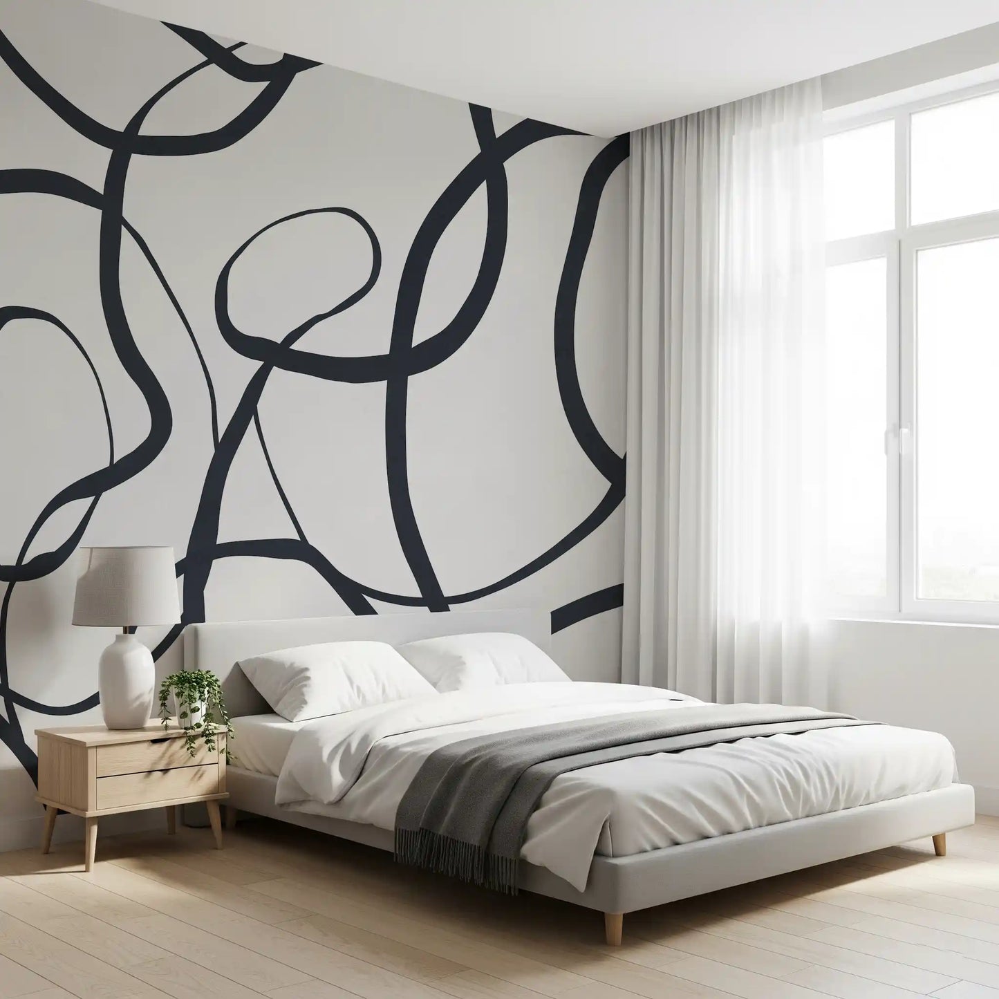 Abstract Serpentine Lines Wall Mural