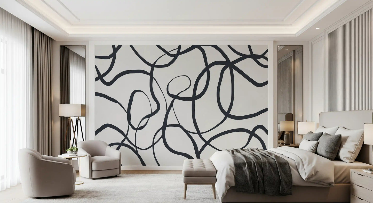 Abstract Serpentine Lines Wall Mural