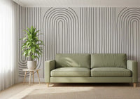 Fine linework sits over a warm cream backdrop in this Subtle Arch wall mural.