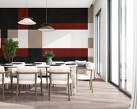Bold Block Fusion Wall Mural with dark panels and rust-toned bands