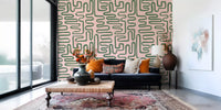Soft Flow wall mural showing repeated line paths and gentle colour contrast