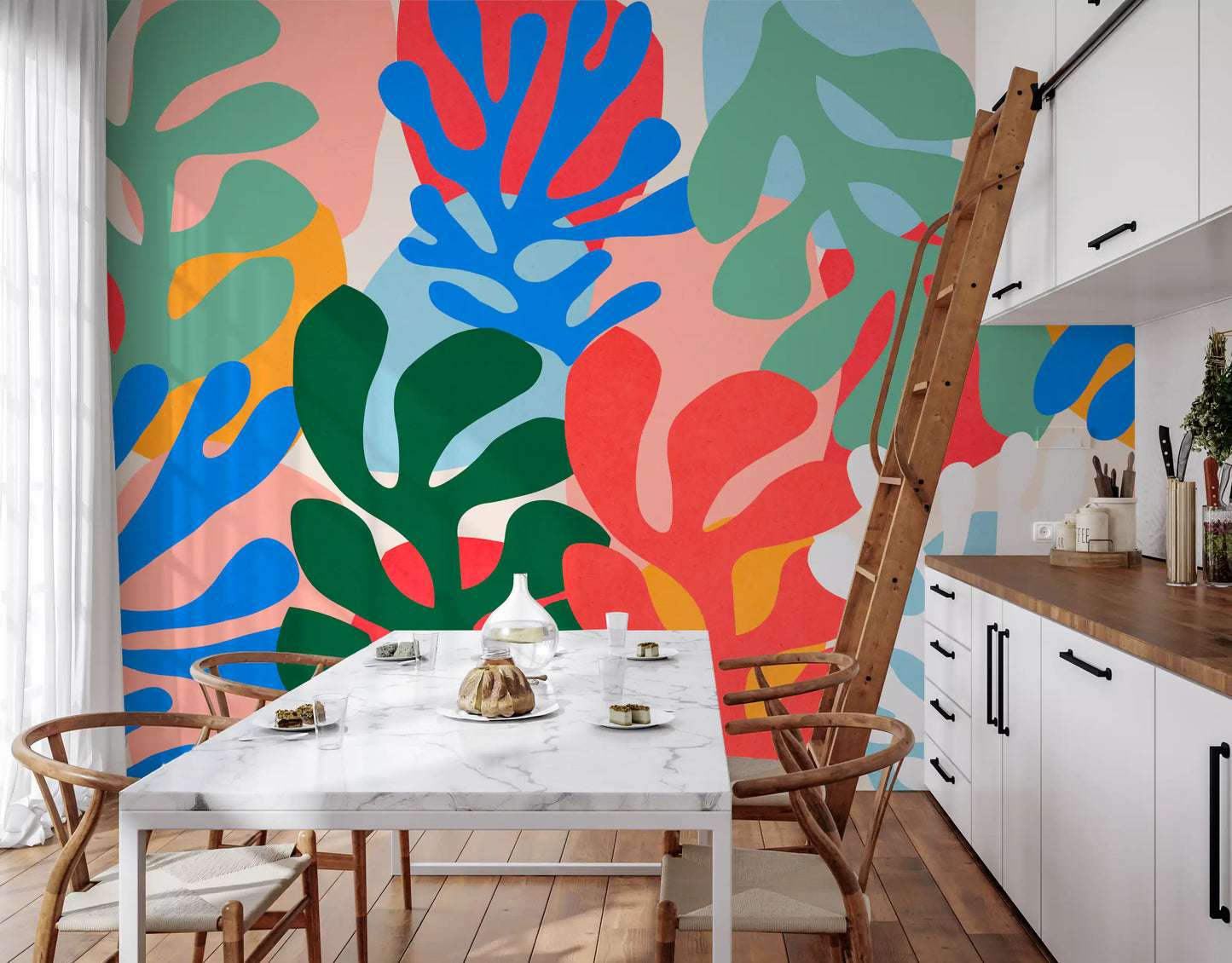 Vibrant Organic Forms Wall Mural