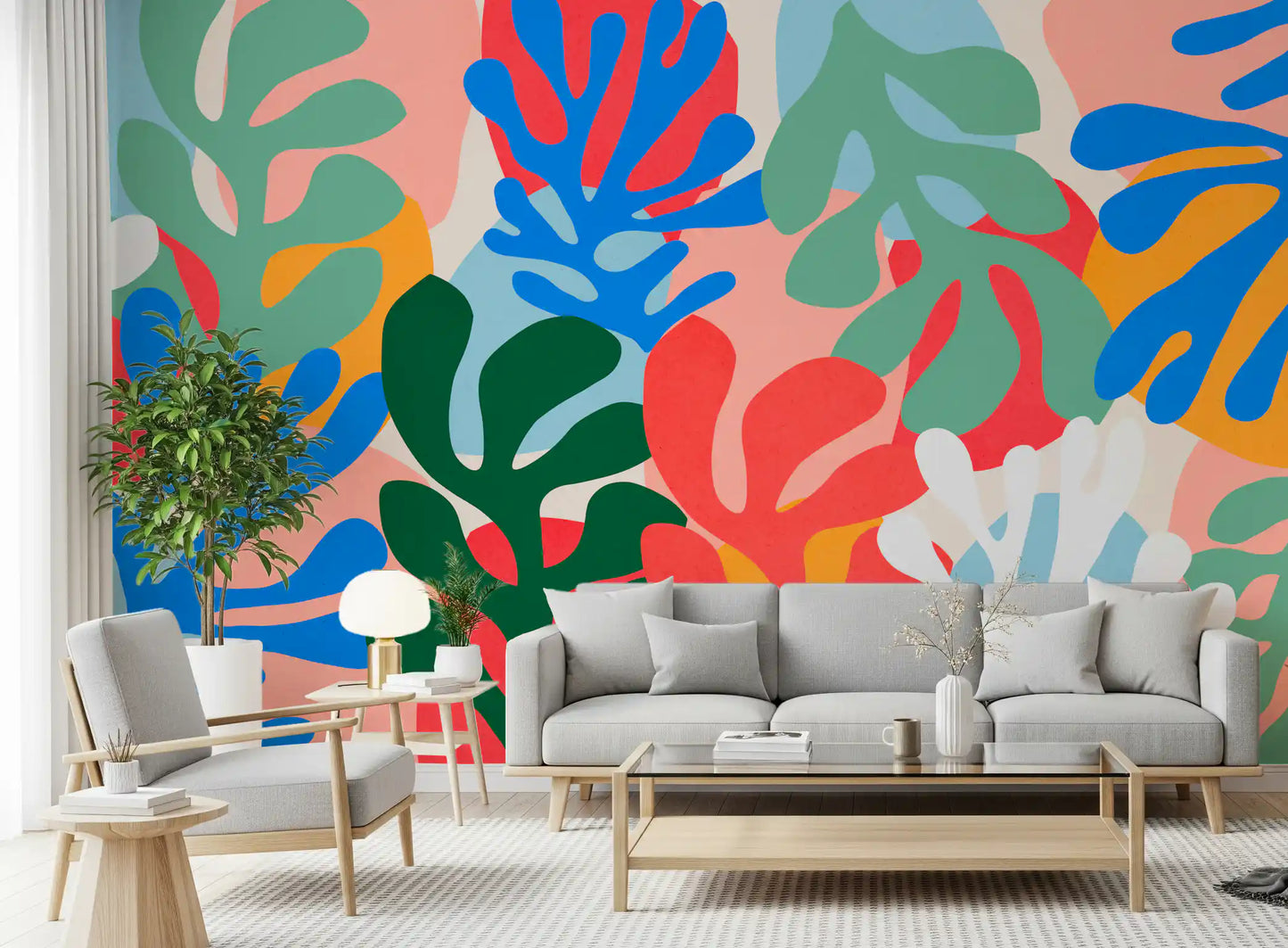 Vibrant Organic Forms Wall Mural