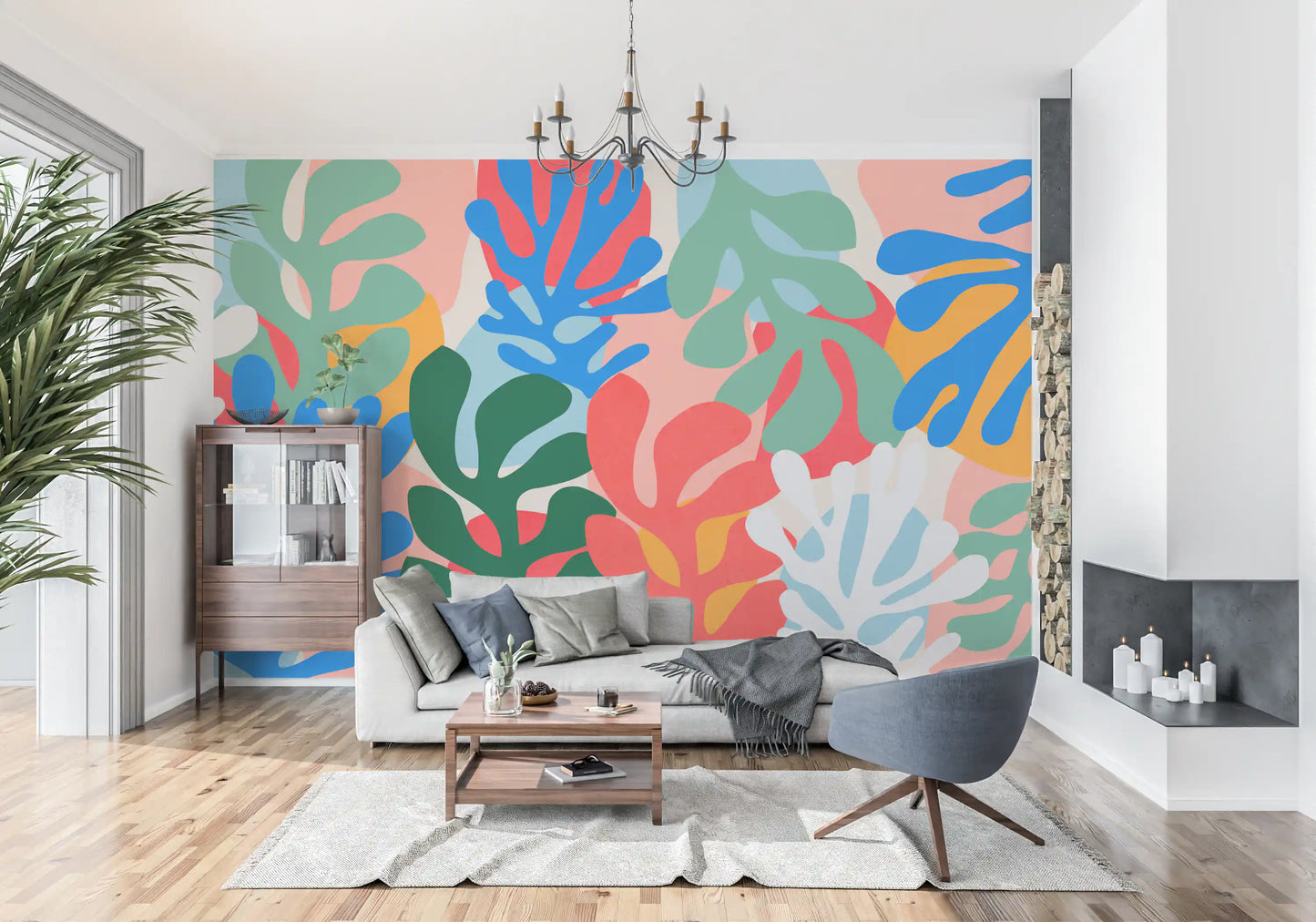 Vibrant Organic Forms Wall Mural