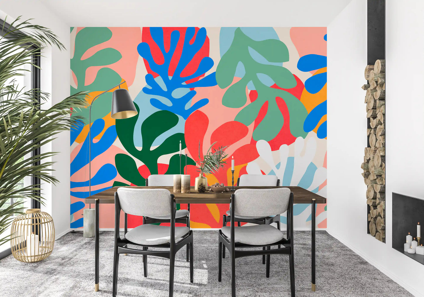 Vibrant Organic Forms Wall Mural