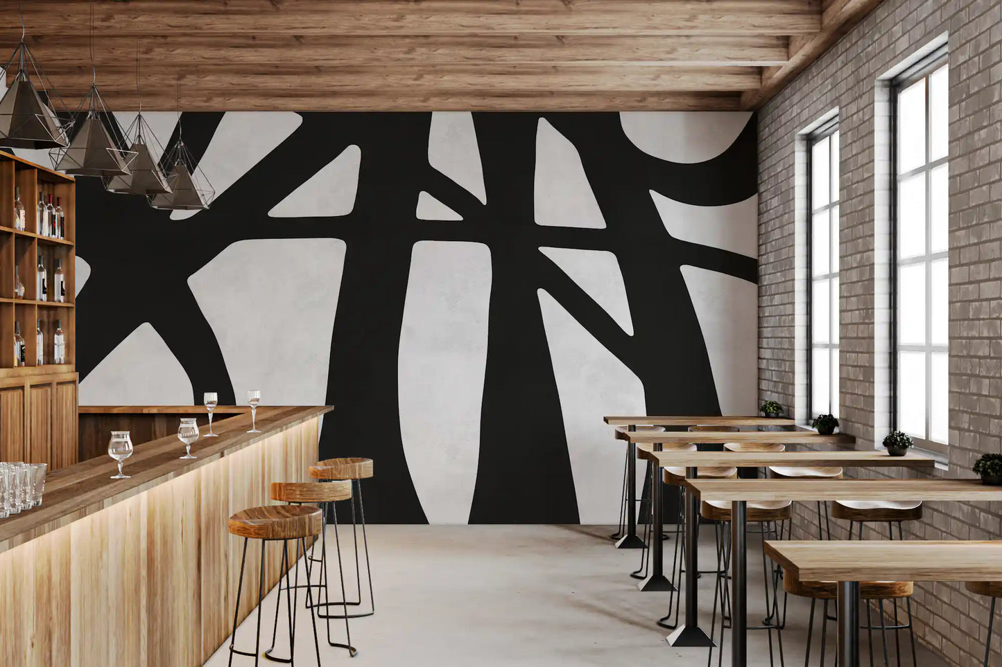 Monochrome Flow Wall Mural