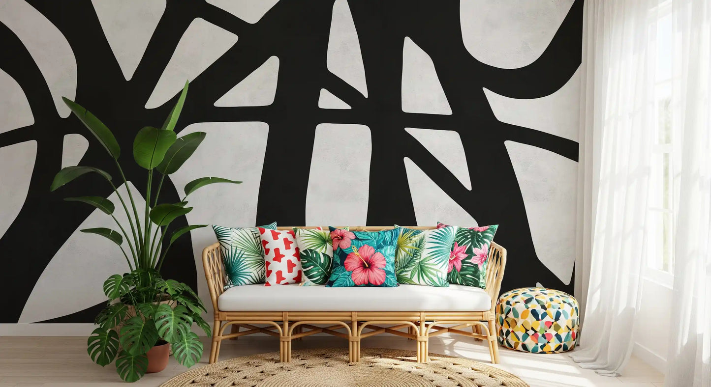 Monochrome Flow Wall Mural