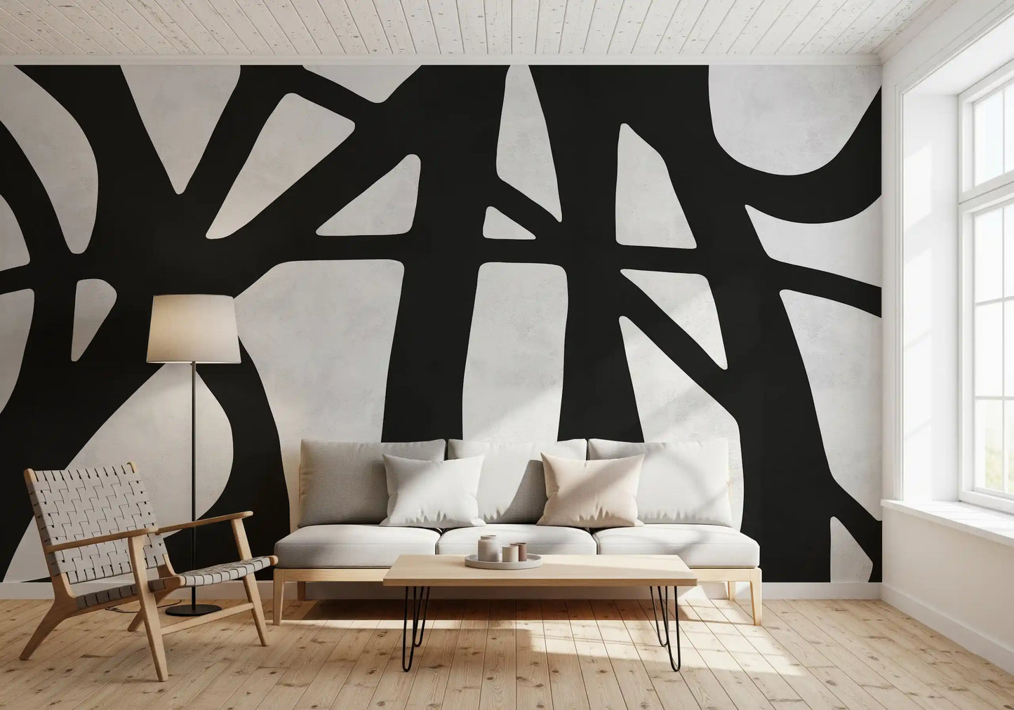 Monochrome Flow Wall Mural