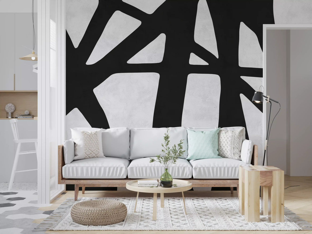 Monochrome Flow Wall Mural