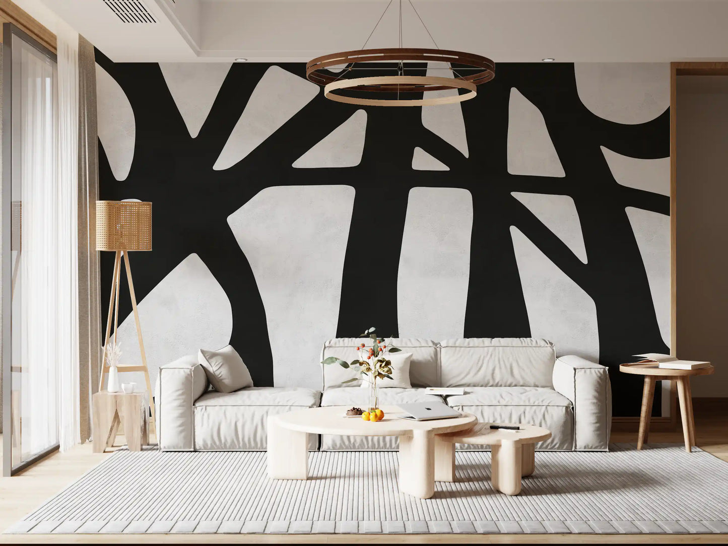 Monochrome Flow Wall Mural
