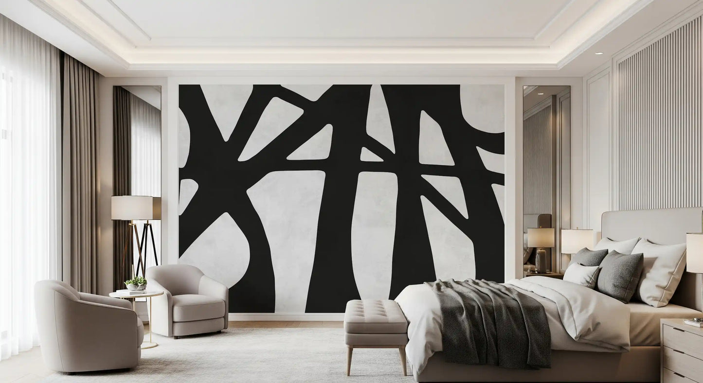 Monochrome Flow Wall Mural