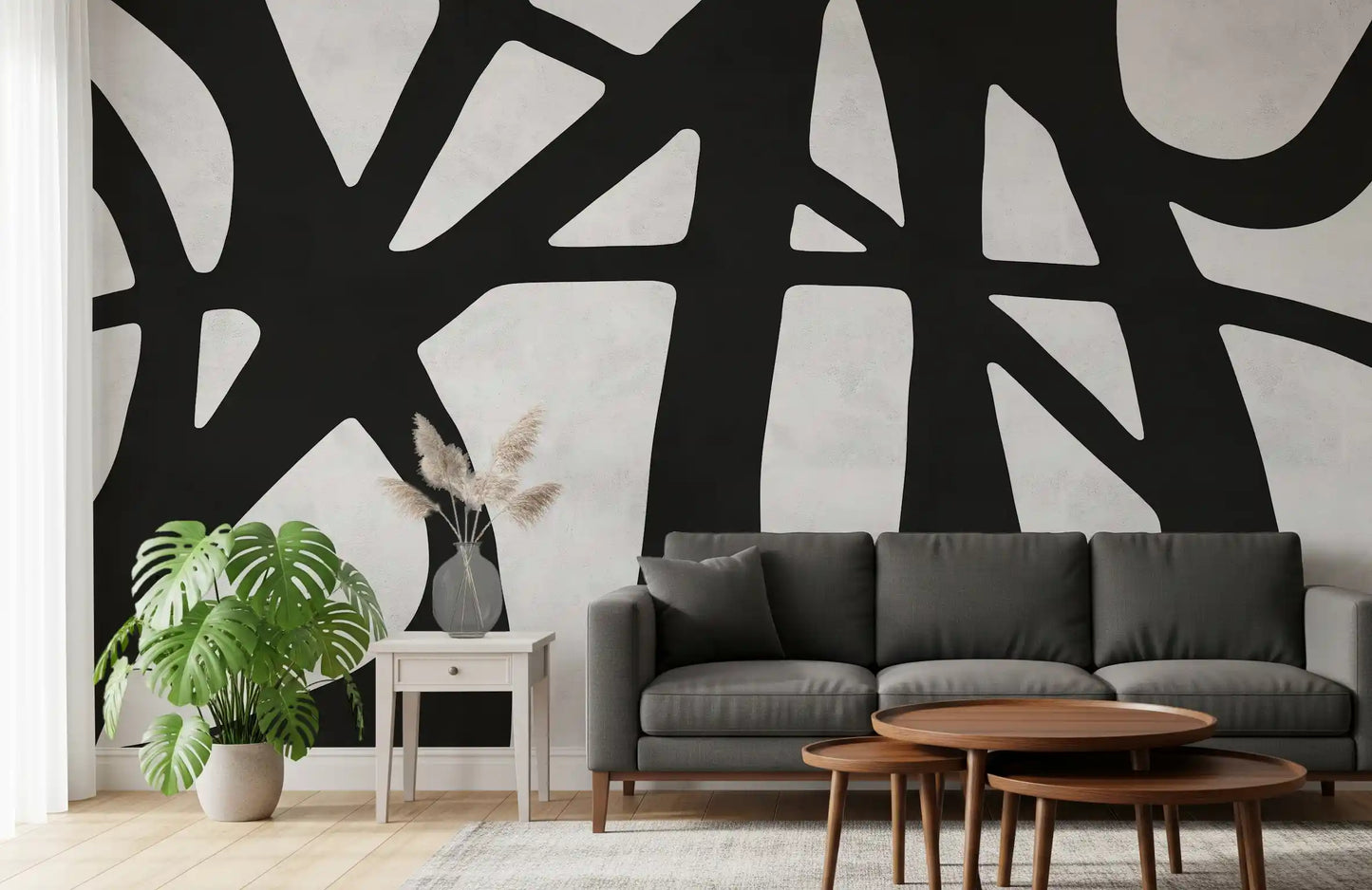 Monochrome Flow Wall Mural