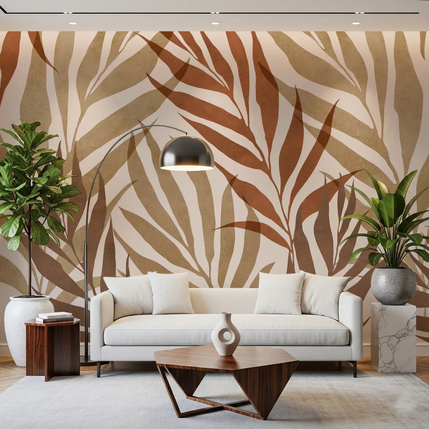 Earthy Botanical Layers Wall Mural