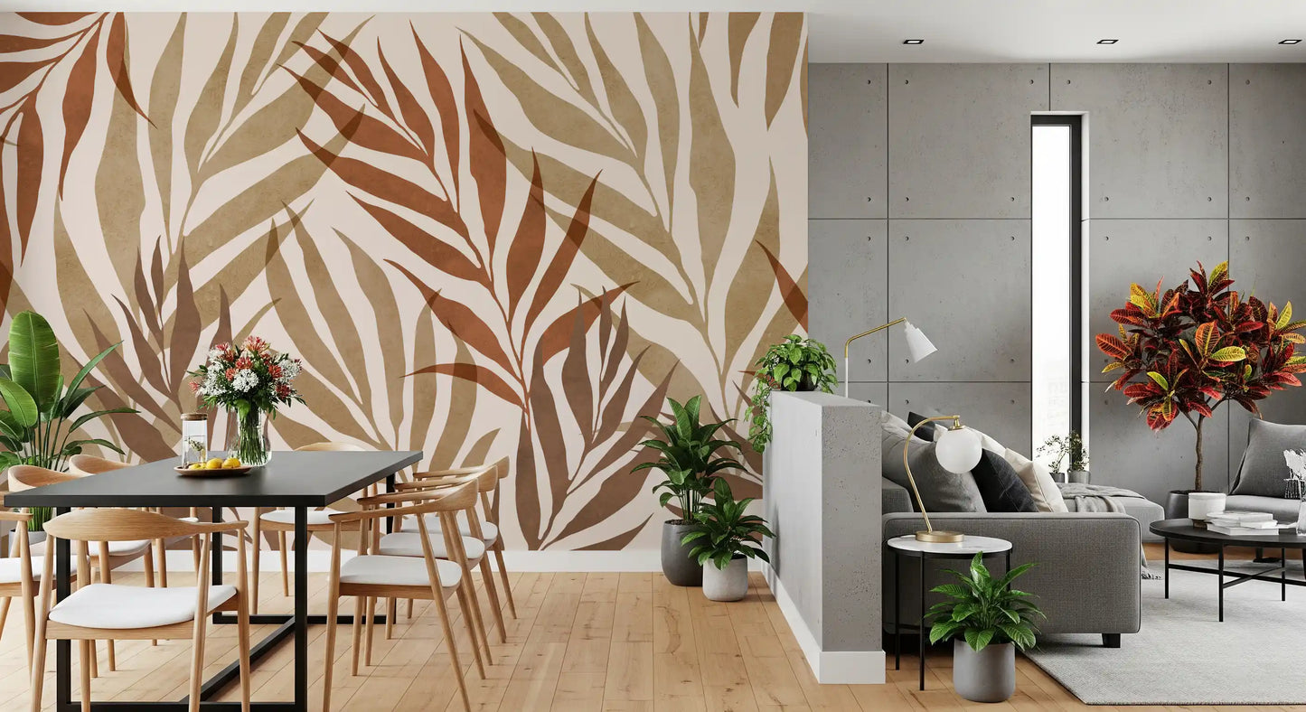 Earthy Botanical Layers Wall Mural