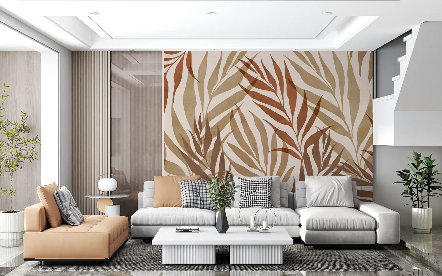 Earthy Botanical Layers Wall Mural
