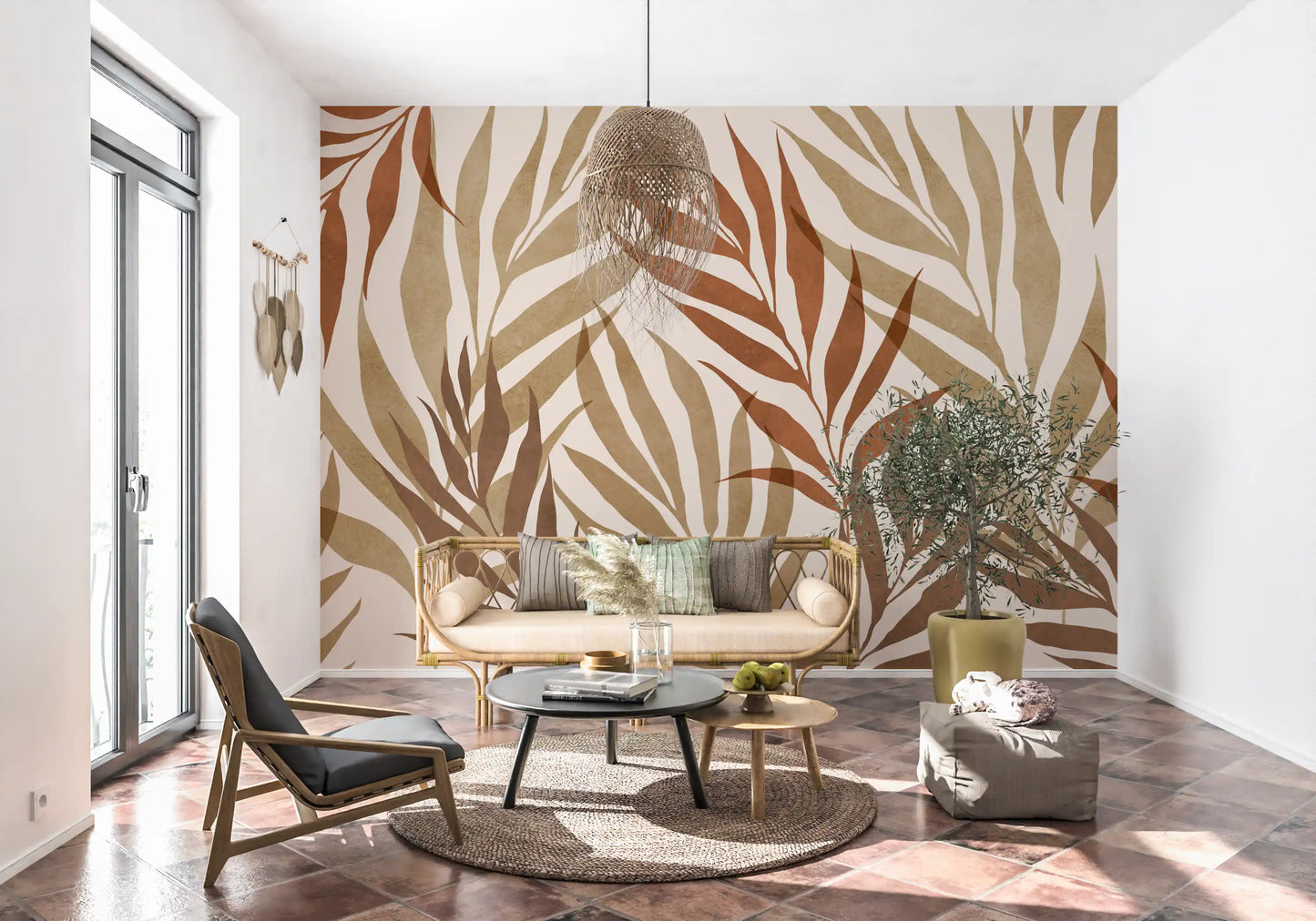 Earthy Botanical Layers Wall Mural