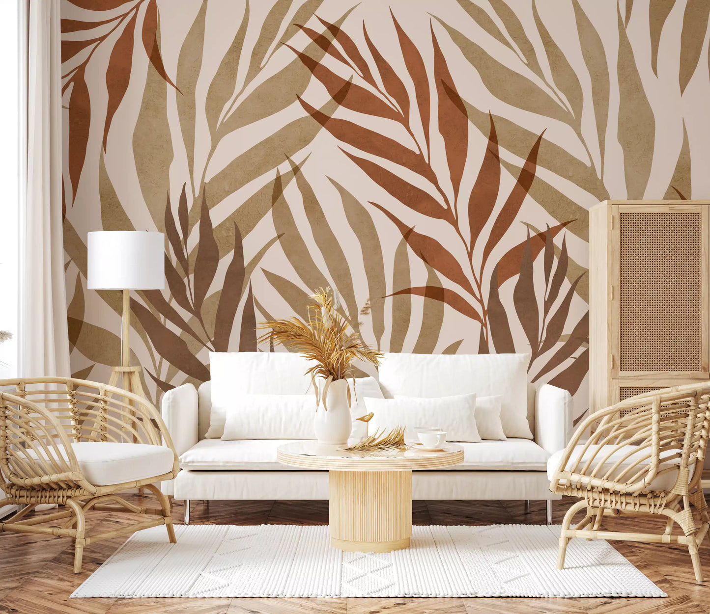 Earthy Botanical Layers Wall Mural