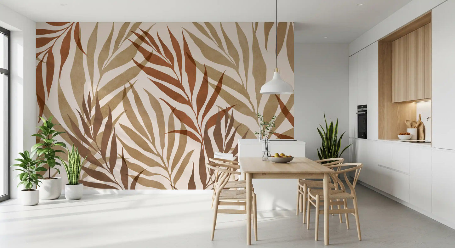 Earthy Botanical Layers Wall Mural