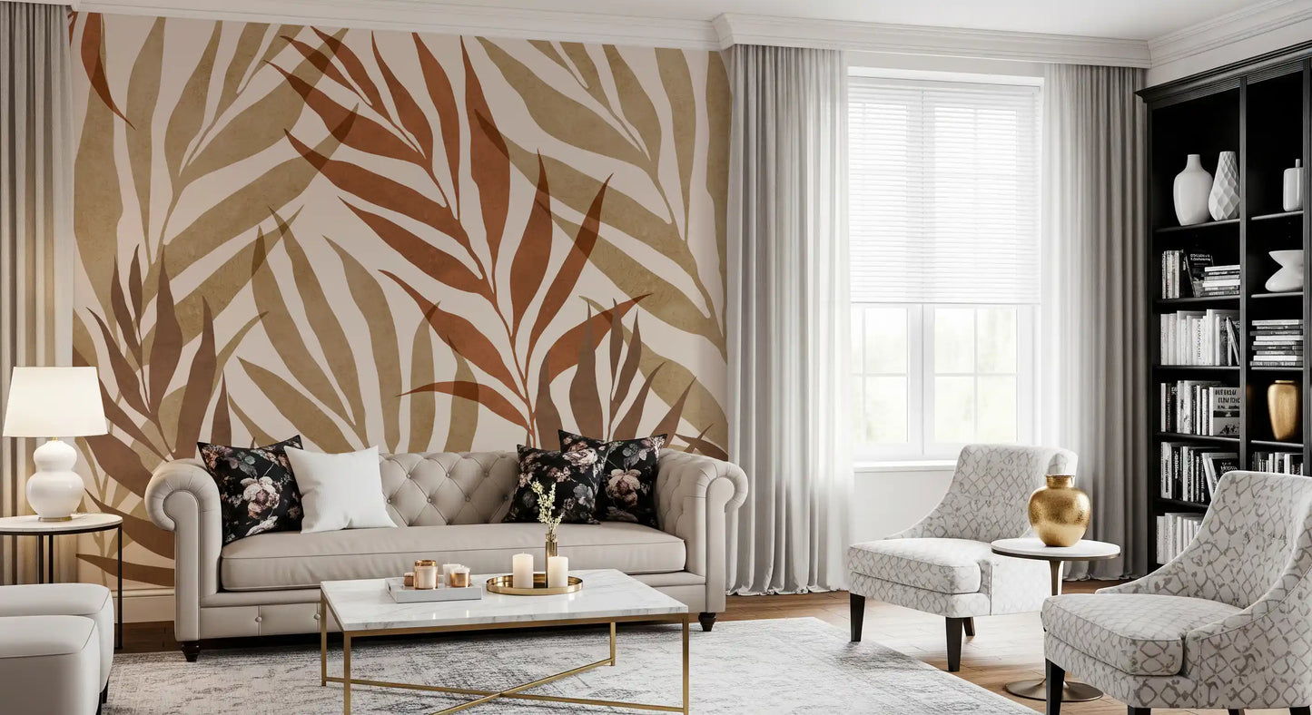 Earthy Botanical Layers Wall Mural