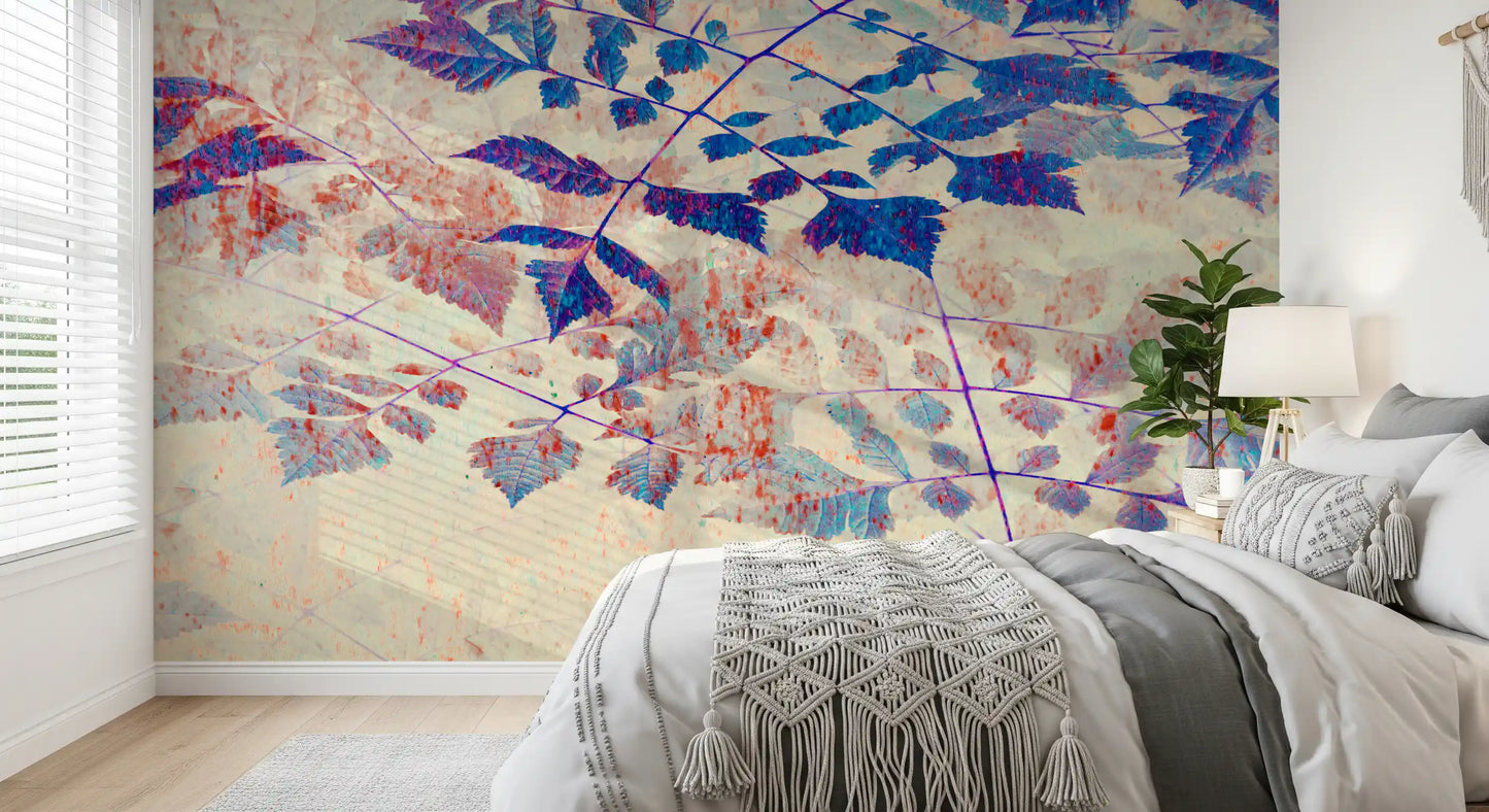 Indigo Foliage Wall Mural