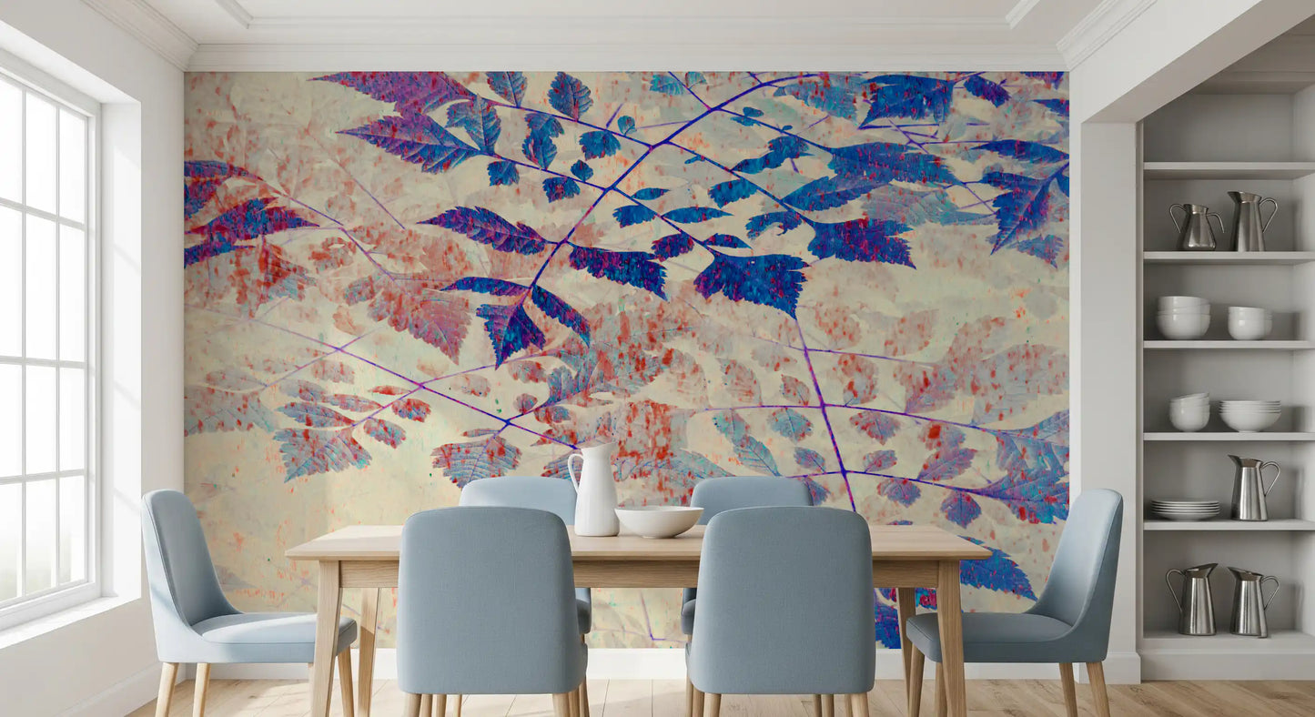 Indigo Foliage Wall Mural