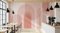 dining room wall mural with Blush Geometric Harmony and fine linework
