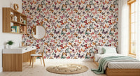 Painted butterfly wallpaper with delicate insects and calm earthy palette