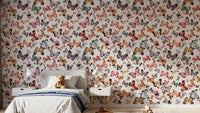 Bedroom Flying Butterflies wallpaper with earthy wings and soft garden tones