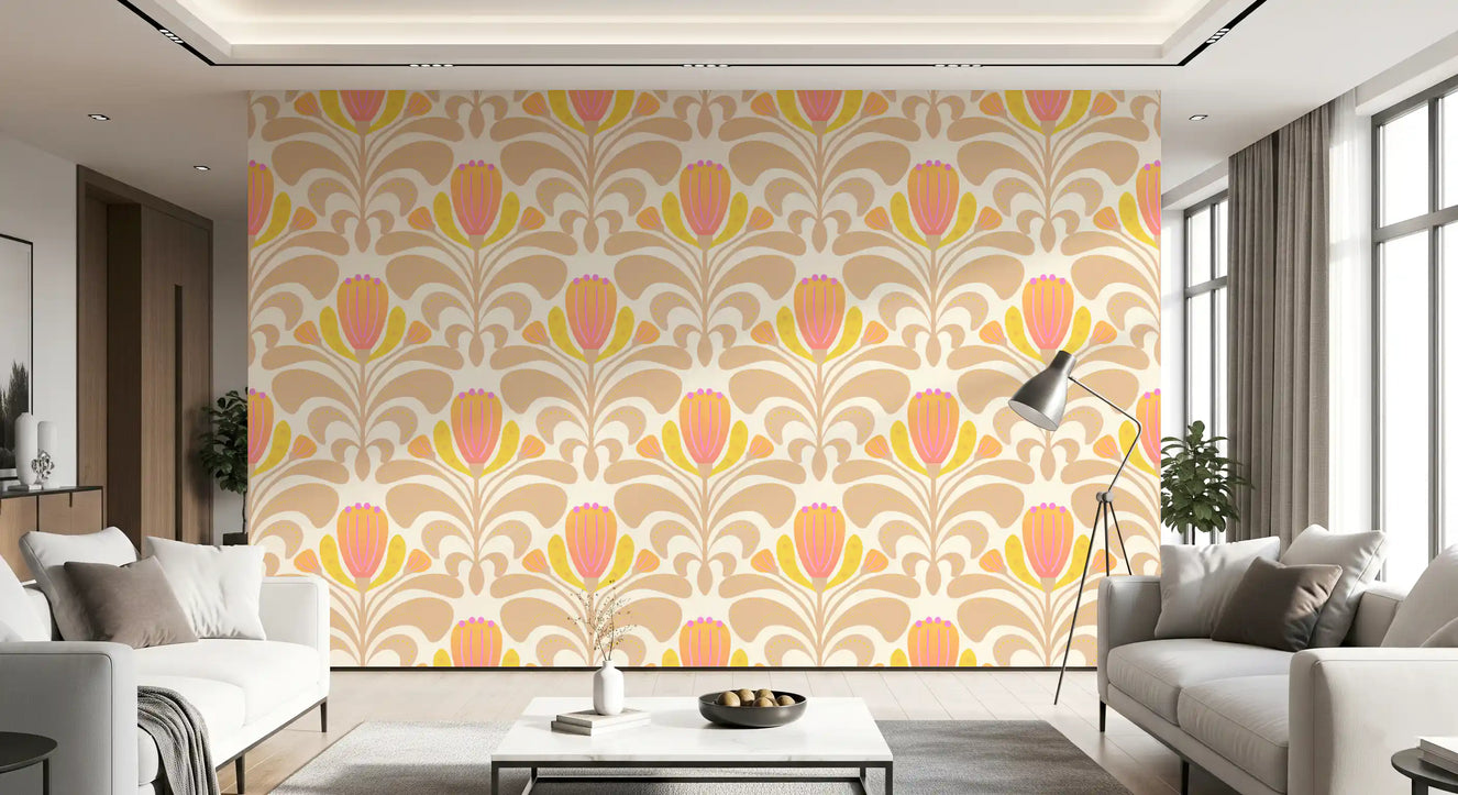 Sunny Floral Melody Wallpaper⁠