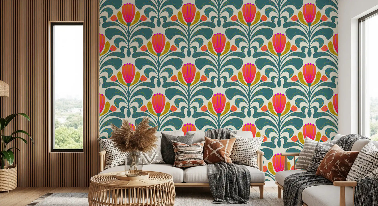 Bold Botanical Tapestry Wallpaper⁠