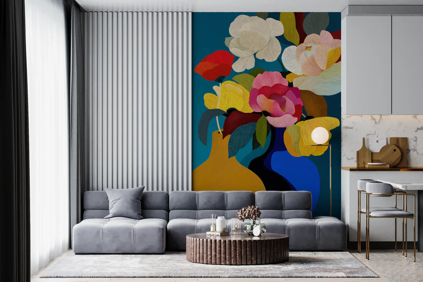 Vibrant Botanical Harmony Wall Mural
